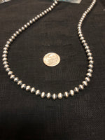 Navajo Pearl Style 5mm oxidized sterling silver bead necklace. 24”  JK32