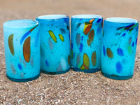 Water Glasses Handblown in colorful confetti style