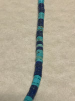 Genuine Lapis, Turquoise, and sterling silver necklace in a 19.5” length.  JK-49