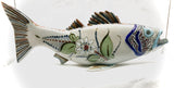 Large fish with brown fins and tail green and blue ornamentation.